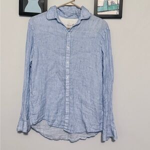 Tasso Elba Light Blue Men's Woven Linen Shirt